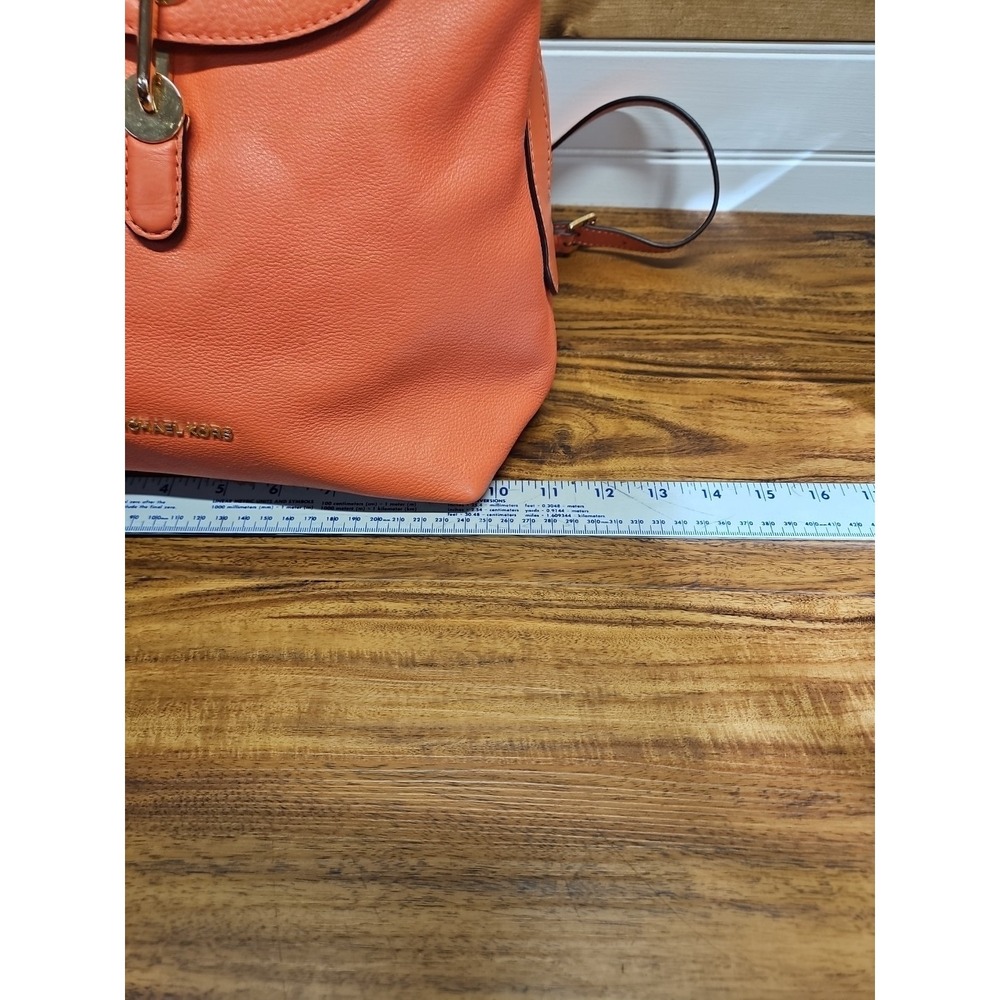 Michael Kors Raven Medium Peach Pebbled Leather Backpack - Picture 8 of 9